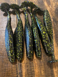 Black w/ Chartreuse flake 3.8" Swimbait