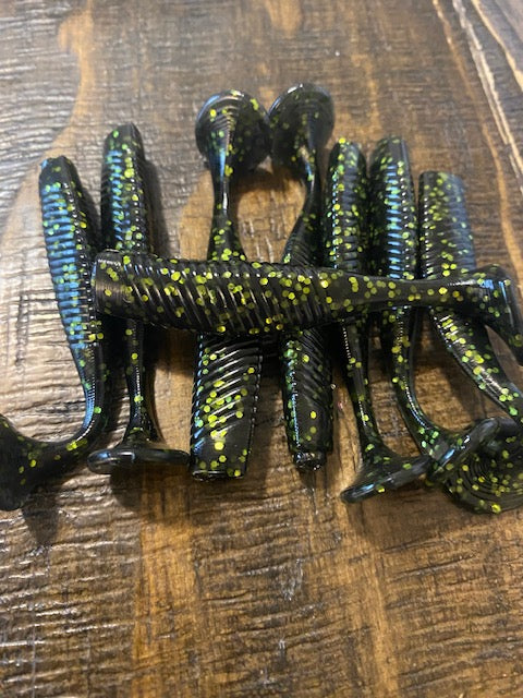 Black w/ Chartreuse flake 2.8" Swim bait